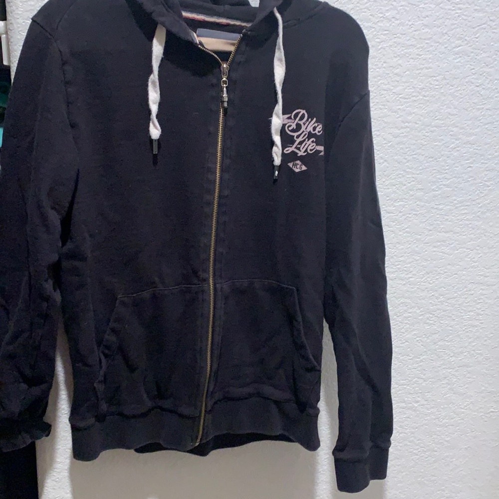 Herencia custom garage hoodie zip up medium black
